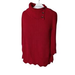 Style & co sweater XL Tunic  pointelle ribbed knit Bust 43"C back 31" sleeve 25"